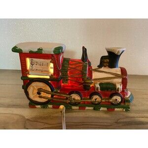 Vtg Unbranded Ceramic Christmas Light Train  Figurine Home Decoration